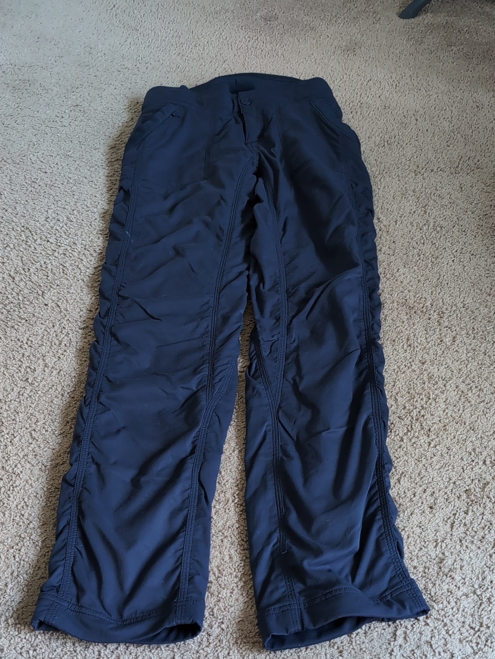 Stretch Blue Ruched Side Lounge Pants